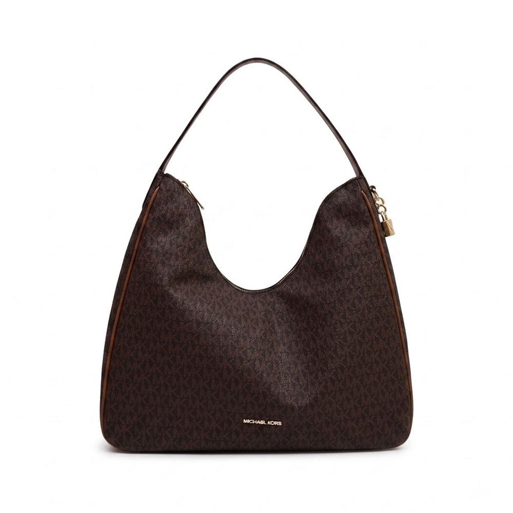 MK NAYLA HOBO SHOULDER 35F5G5ZL6B BROWN SIG (IR) Default Title - MamasJan Ladies Shoes & Bags