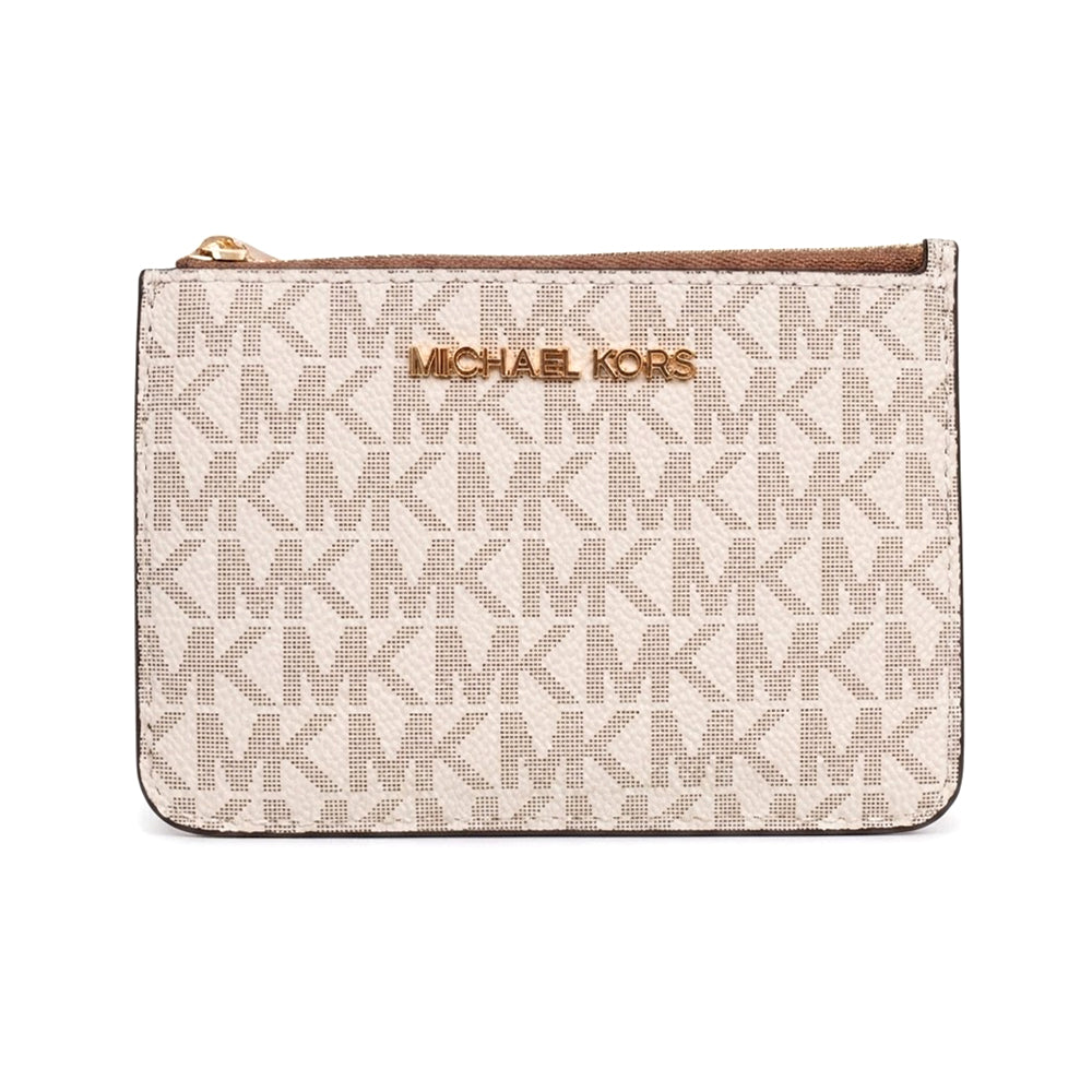 MK JET SET TRAVEL CARD HOLDER 35H9GTVP1B VANILLA (IR) Default Title - MamasJan Ladies Shoes & Bags