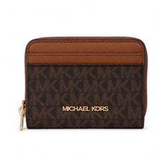 MK JET SET TRAVEL CARD HOLDER 35H9GTVZ2B BROWN SIG (IR) Default Title - MamasJan Ladies Shoes & Bags