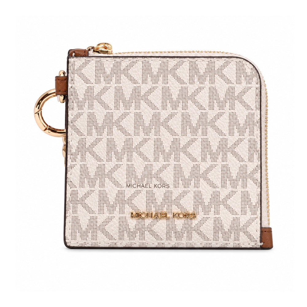 MK JET SET TRAVEL WITH CHAIN CARD HOLDER 35S6GTVC6B VANILLA Default Title - MamasJan Ladies Shoes & Bags