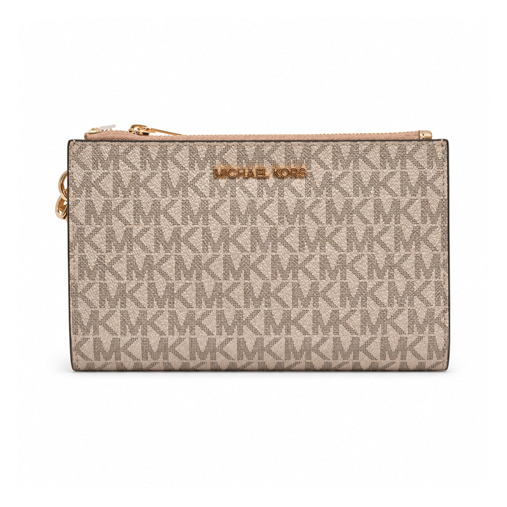 MK DOUBLE ZIP WALLET WRST 35H1GTVW3V PALE GOLD (IR) Default Title - MamasJan Ladies Shoes & Bags