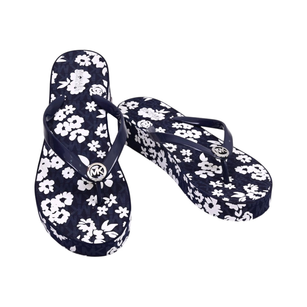 MK BEDFORD FLIP FLOP FLWR 49S6BDFA1B NAVY 9M (IR) Default Title - MamasJan Ladies Shoes & Bags