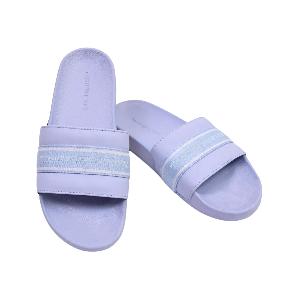 TH WOMEN SLIDE XW 07565-401 BLU 7.5 (IR) Default Title - MamasJan Tommy Hilfiger