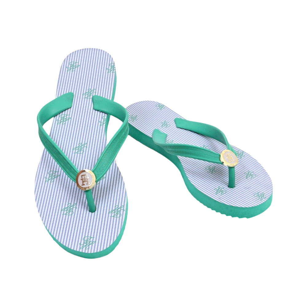 TH WOMEN FLIP FLOP ROHRIE15-Z GRN 6 (IR) Default Title - MamasJan Tommy Hilfiger