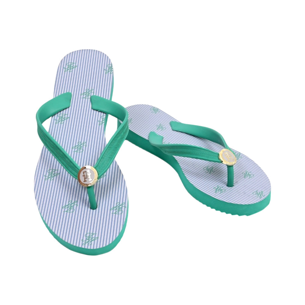 TH WOMEN FLIP FLOP ROHRIE15-Z GRN 9 (IR) Default Title - MamasJan Tommy Hilfiger