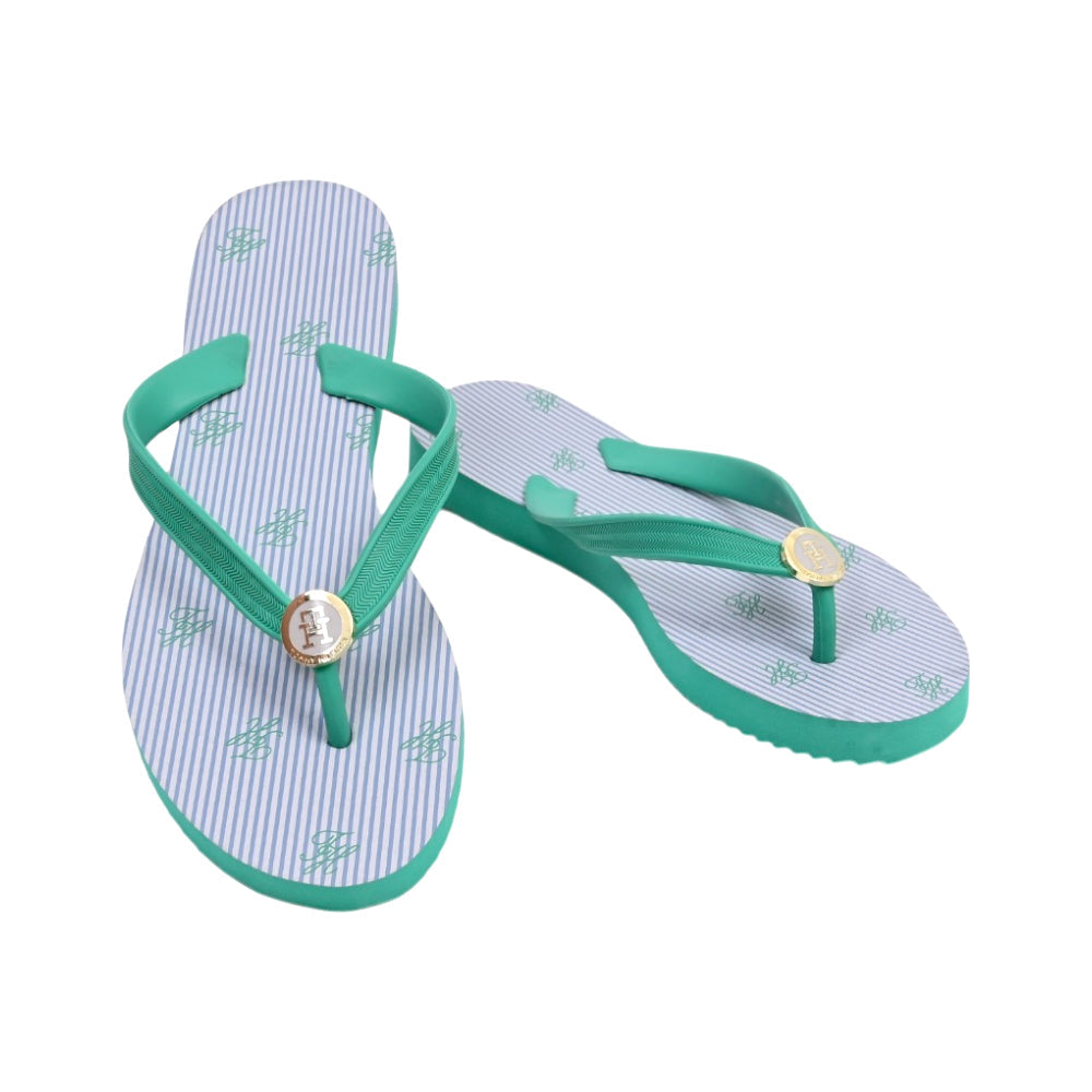 TH WOMEN FLIP FLOP ROHRIE15-Z GRN 10 (IR) Default Title - MamasJan Tommy Hilfiger
