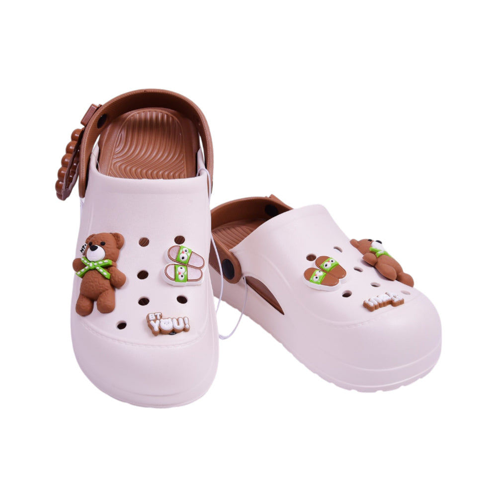 LADIES CROCS IR 40-41 WHITE/BROWN 8820 36-41 EVA Default Title - MamasJan KidsWear