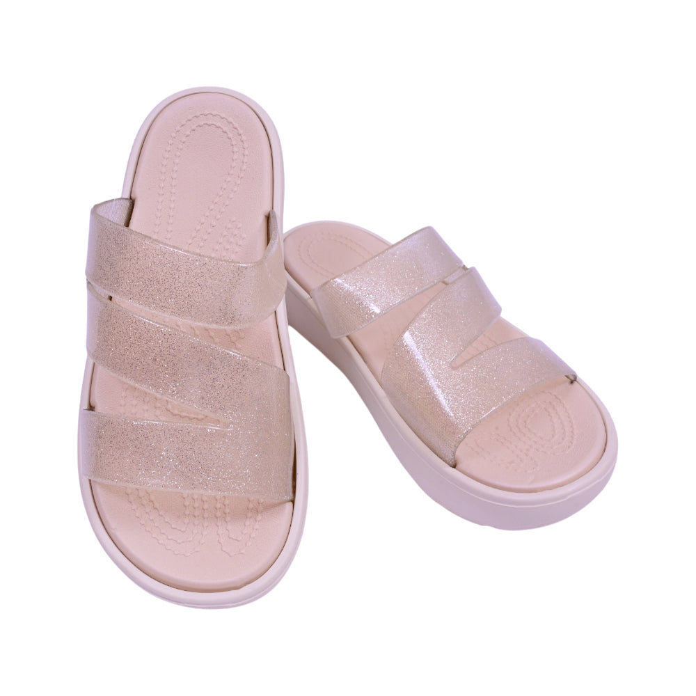 LADIES SLIPPER FANCY IR-26 SIZE 36 CREEM 8203-3 36-41 PVC Default Title - MamasJan KidsWear