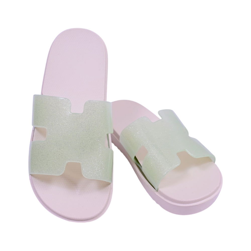 LADIES SLIPPER FANCY IR-26 SIZE 36 GREEN 8205-3 36-41 PVC Default Title - MamasJan KidsWear