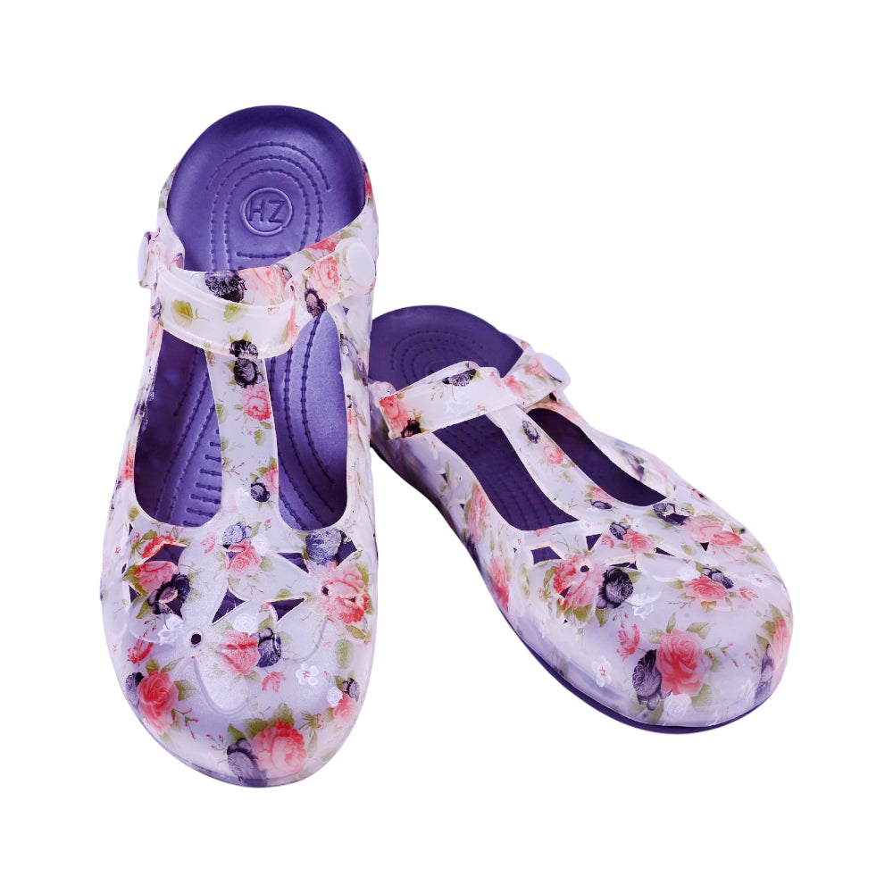 LADIES CROCS FANCY IR-26 SIZE 41 GREY RED 8018C-9 37-42 EVA- Default Title - MamasJan KidsWear