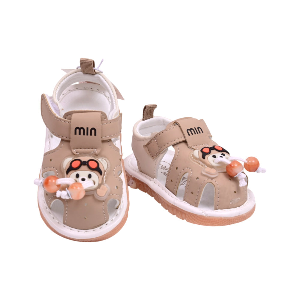 GIRLS SANDAL SIZE 18 BEIGE 610 17-21 W-G Default Title - MamasJan Boys Shoes & Slippers