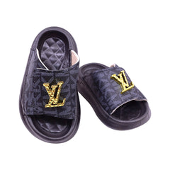 BOYS SLIPPER BLACK SIZE-24 JH011-2A 24-29 IR-26 EVA Default Title - MamasJan KidsWear