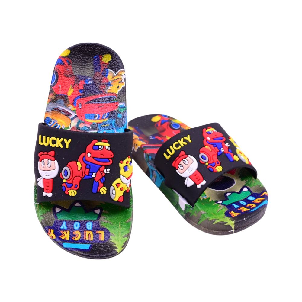 BOYS SLIPPER BLACK SIZE 26 009-4A 24-29 IR-26 PVC Default Title - MamasJan KidsWear