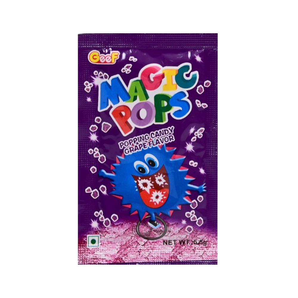 GEEF MAGIC POPS POPPING CANDY GRAPE FLAVOUR 5.5 GM Default Title - MamasJan Grocery Food