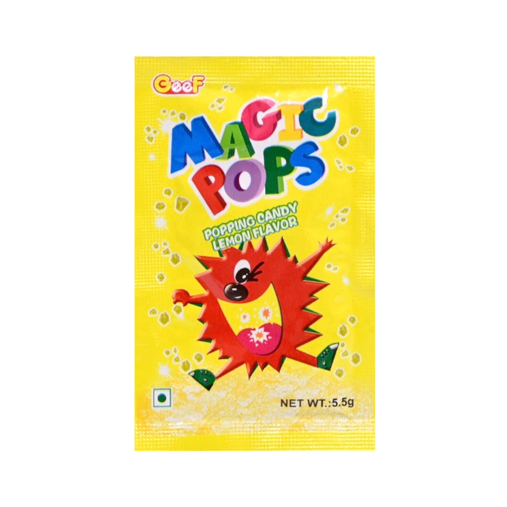 GEEF MAGIC POPS POPPING CANDY LEMON FLAVOUR 5.5 GM Default Title - MamasJan Grocery Food