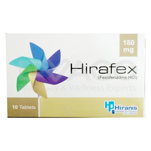 Hirafex Tablets 180mg (1 Box = 1 Strip)(1 Strip = 10 Tablets)