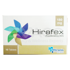 Hirafex Tablets 180mg (1 Box = 1 Strip)(1 Strip = 10 Tablets)