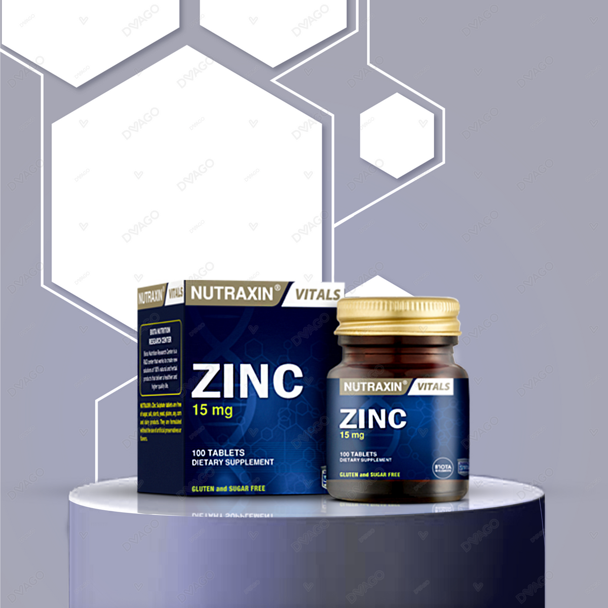 Nutraxin Zinc Tablets 15mg  (1 Bottle = 100 Tablets)