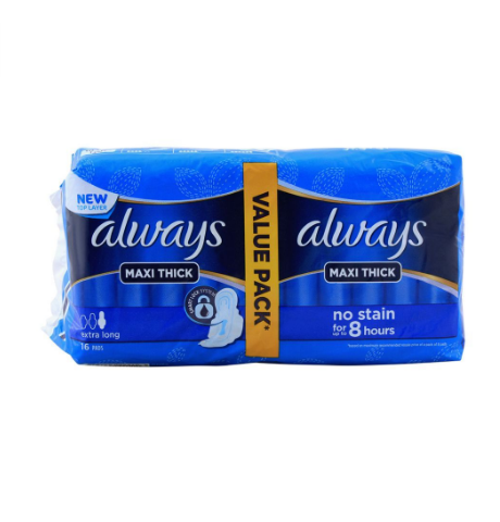 ALWAYS MAXI THICK EXTRA LONG PADS VALUE PACK 16pcs