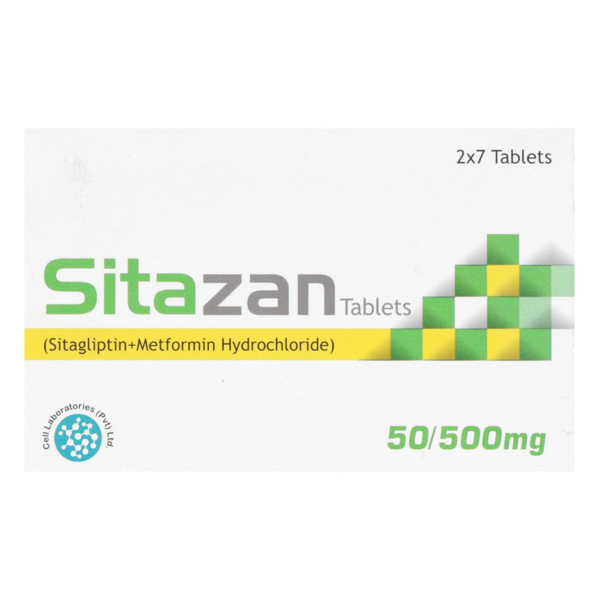 Sitazan Tablets 50mg/500mg (1 Box = 2 Strips) (1 Strip = 7 Tablets)