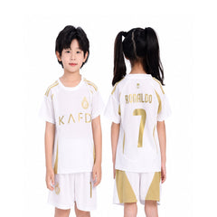 RONALDO 2PC FOOT-BALL JERSEY WHT/GLD IRS-26 2-3 YEAR 021 13-14 YEAR - MamasJan KidsWear