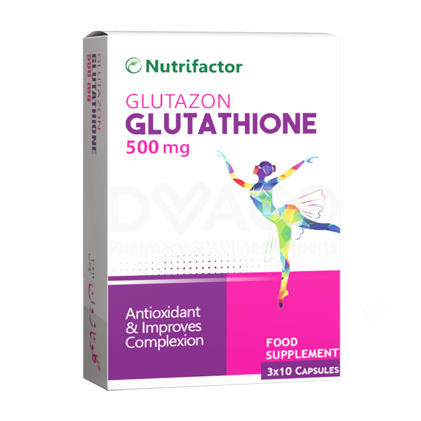 Nutrifactor Glutazon Capsules 500mg  (1 Bottle = 30 Capsules)