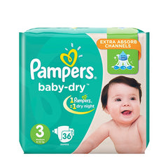 PAMPERS BABY DIAPERS 3 MEDIUM 36PCS