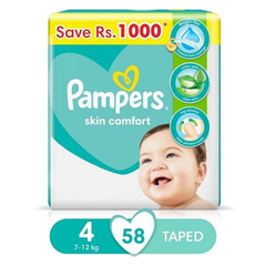 PAMPERS BABY DIAPERS 4 MAXI 58PCS