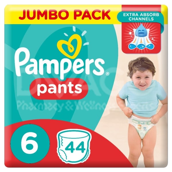 PAMPERS BABY PANTS 6 E.LARGE 44PCS