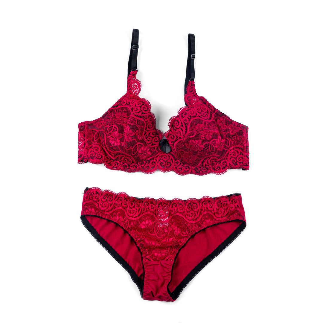 BELLEZA PADDED BRA SETS A2172-2 RED / 38-B - MamasJan Lingerie
