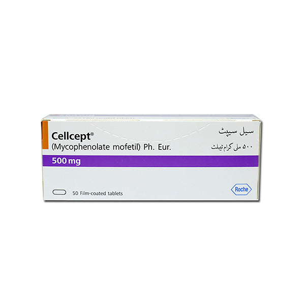 Cellcept Tablets 500mg (1 Box =  5 Strips) (1 Strip = 10 Tablets)