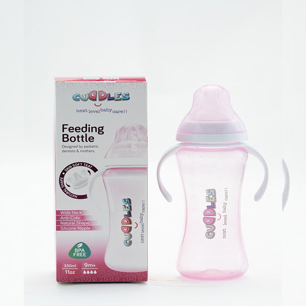 Cuddles Baby Feeding Bottle Pink 260ml
