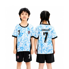 RONALDO 2PC FOOT-BALL JERSEY SKY-BLU/NVY IRS-26 2-3 YEAR 022 13-14 YEAR - MamasJan KidsWear