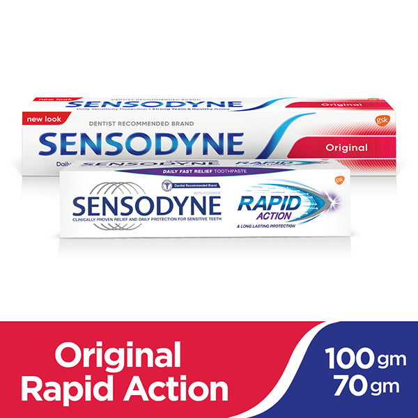 Sensodyne Combo Pack of 100g Original Toothpaste & 70g Rapid Action Toothpaste toothpaste