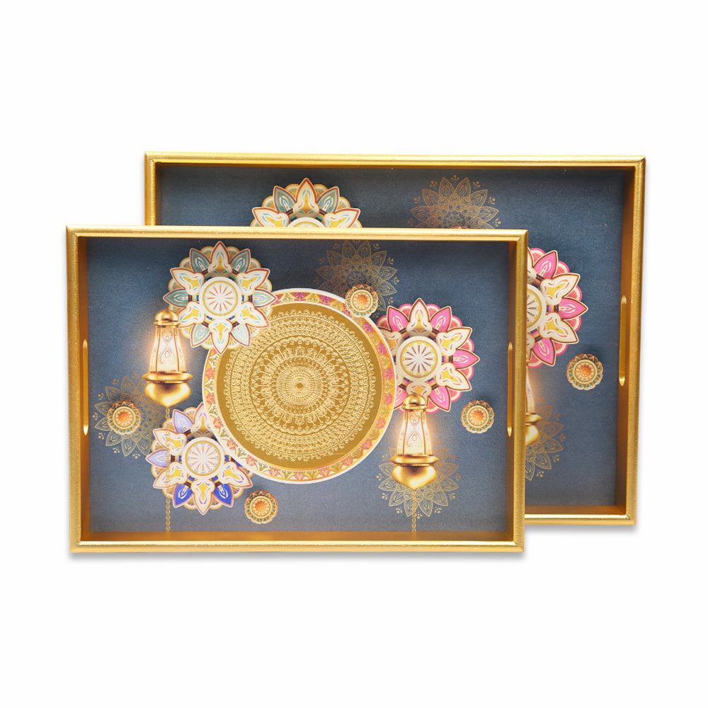 TRAY SET 2PC WOODEN IR 1938-1 Default Title - MamasJan Crockery