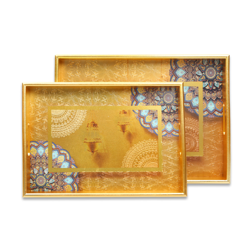 TRAY SET 2PC WOODEN IR 1938-2 Default Title - MamasJan Crockery