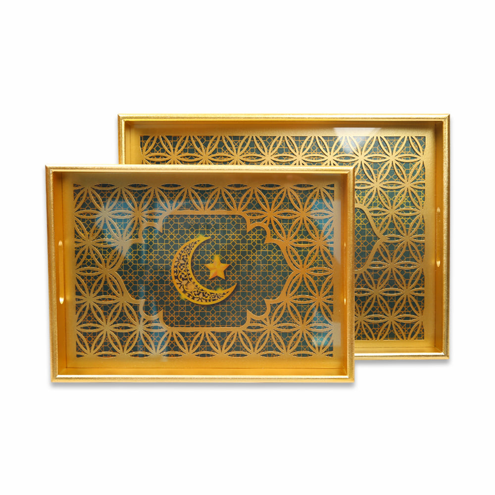 TRAY SET 2PC WOODEN IR 1938-3 Default Title - MamasJan Crockery
