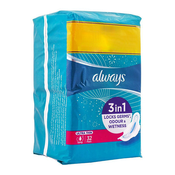 Always Ultra Thin Sanitary Pads Long 32Pcs