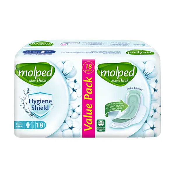 Molped Maxi Thick Hygiene Shield Value Pack Long 18Pcs