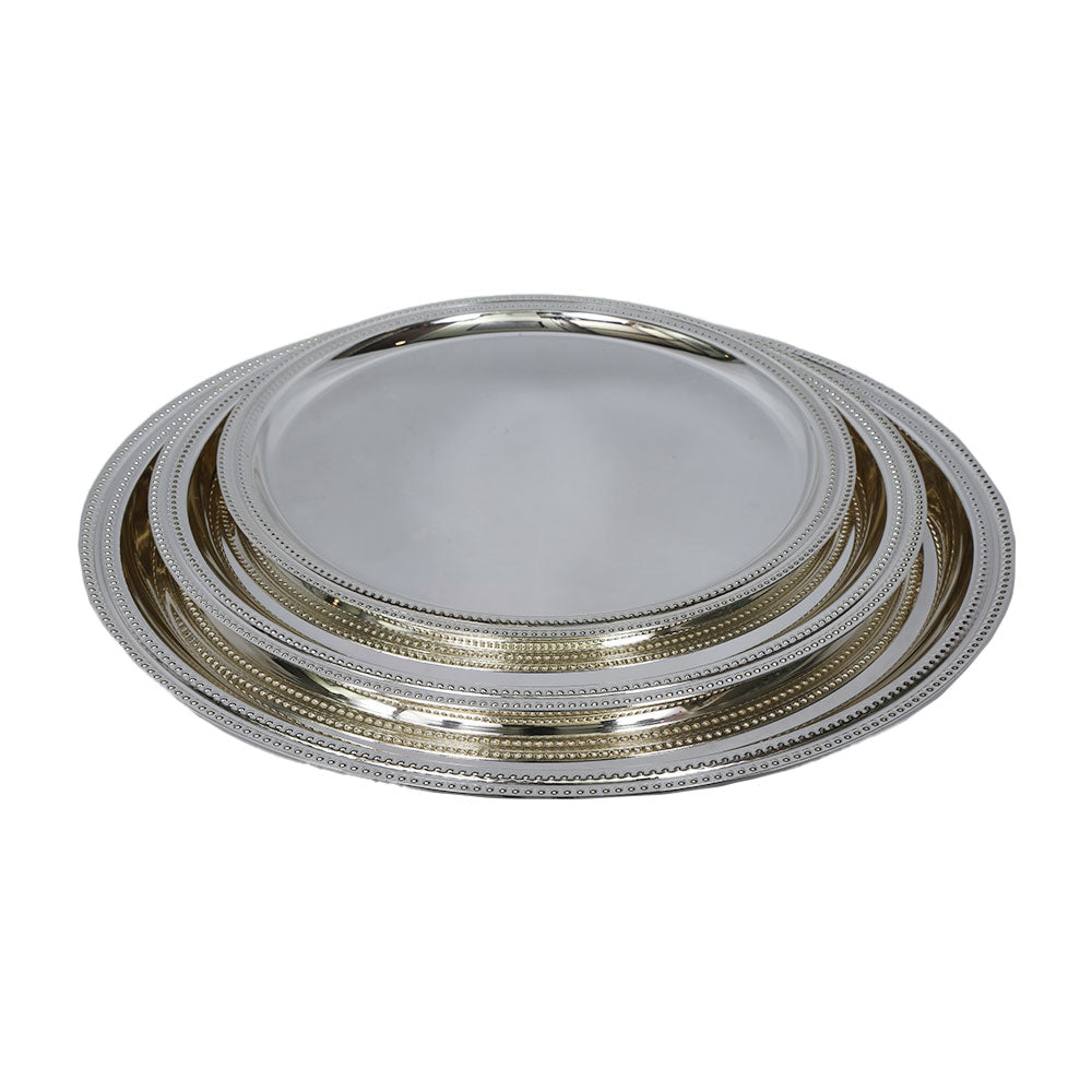TRAY SET 3PC STEEL ROUND NAJIB NB5707 Default Title - MamasJan Crockery