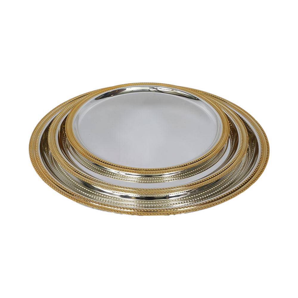 TRAY SET 3PC STEEL ROUND NAJIB NB5708 Default Title - MamasJan Crockery