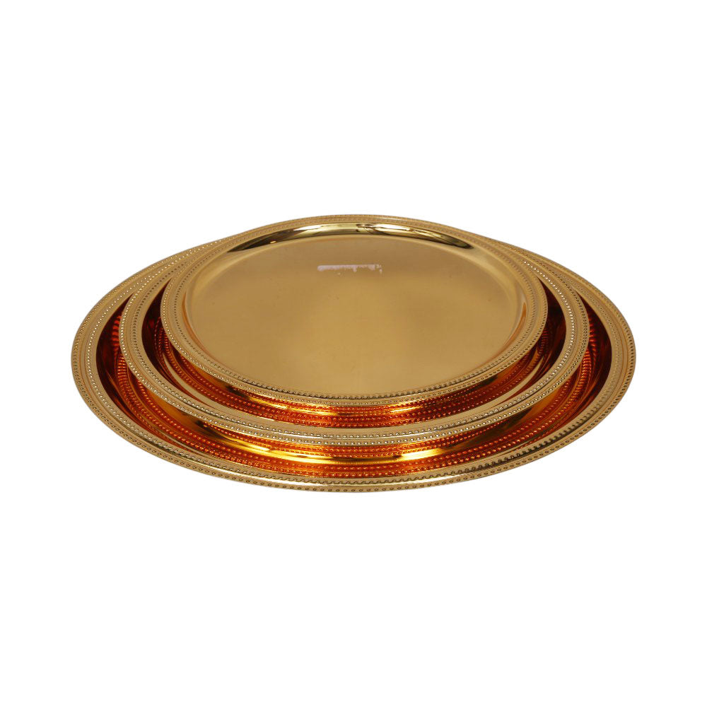 TRAY SET 3PC STEEL ROUND NAJIB NB5709 Default Title - MamasJan Crockery