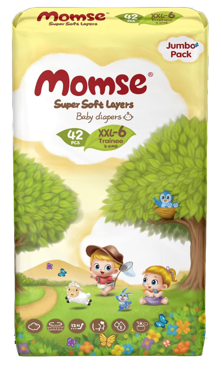 Momse Baby Diaers Jumbo Pack XXL size 6 42Pcs