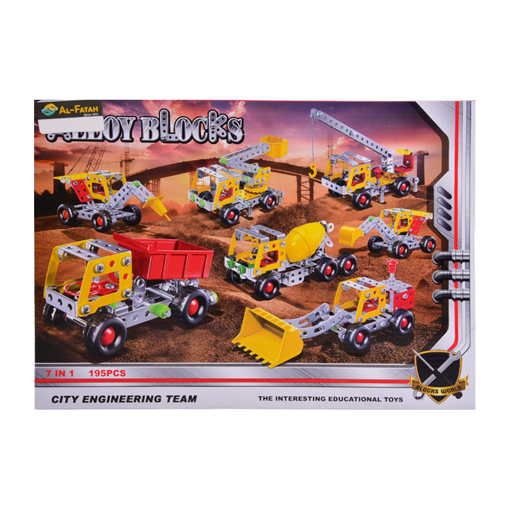 592-38 ALLOY CUNSTRUCTION VEHICLE BLOCKS 195PCS Default Title - MamasJan Toys