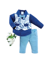 BOYS L/S 3PC PANT SHIRT SUIT MZW-24 0-3M 249-009A Default Title - MamasJan KidsWear