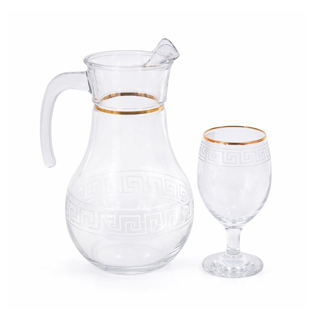 WATER SET 7PC PSB HAND CUT GOLD BISTRO 96933-B018 Default Title - MamasJan Crockery
