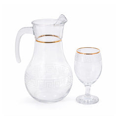 WATER SET 7PC PSB HAND CUT GOLD BISTRO 96933-B018 Default Title - MamasJan Crockery