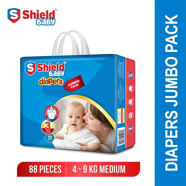 Shield Baby Diaper Jumbo Medium size 3 88Pcs