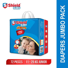 Shield Baby Diapers Junior size 5 72Pcs