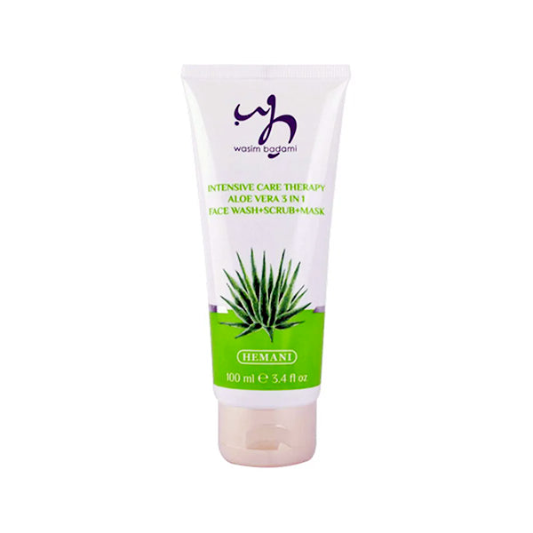 Hemani Intensive Care Therapy Aloe Vera 3 In 1 Face Wash + Scrub + Mask Deep Cleansing With Natural Beads 100ml